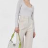 Beige and green lime bag